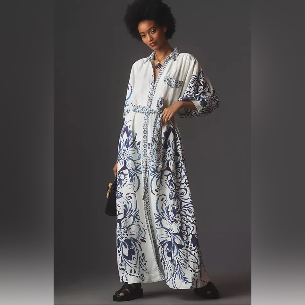 Maeve | Mona Linen Shirtdress